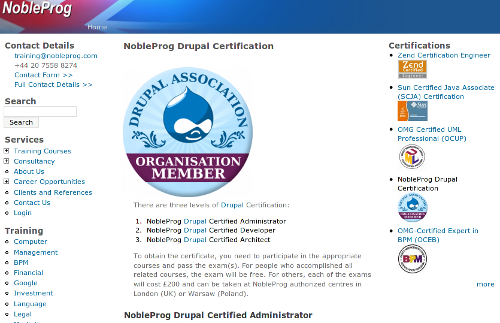 nobleprog Drupal certified - Drupal Association badge
